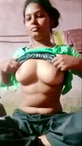 Young Village Girl Playing With Her Boobies